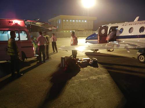 Air ambulance at Phnom Penh airport